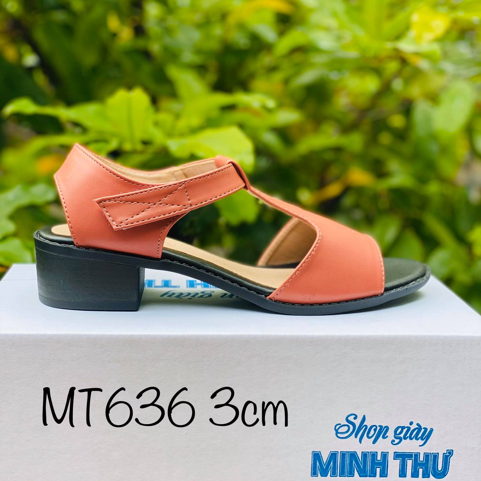 Sandal khoét eo 3cm quai dán MT636