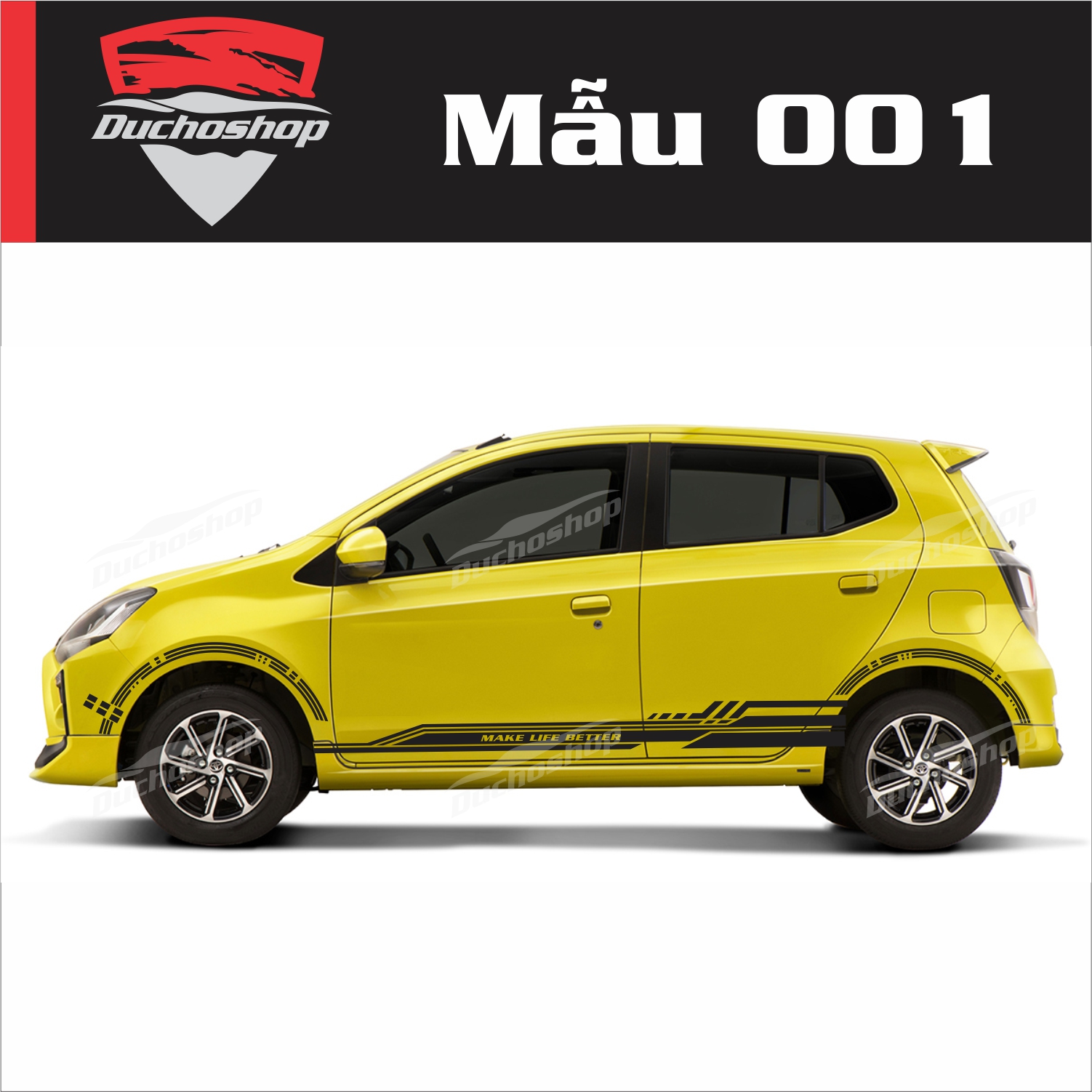 Tem dán hông xe, dán sườn xe toyota wigo ms001