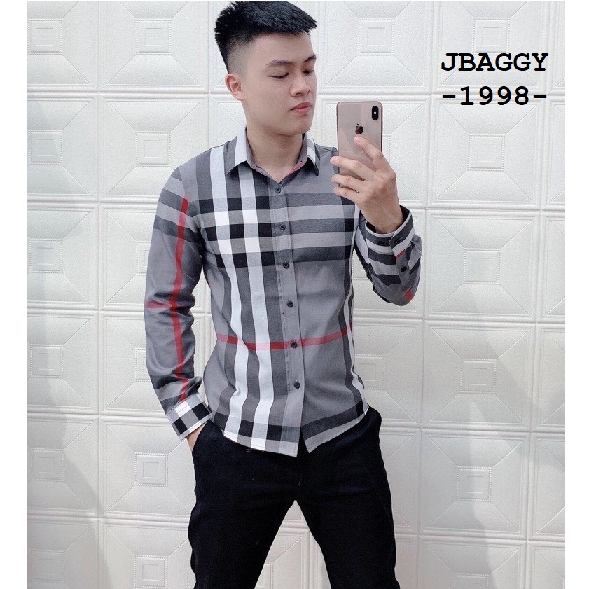 Áo sơ mi kẻ sọc thời trang nam,áo sơ mi nam cao cấp phong cách nam tính 3 màu JBAGGY