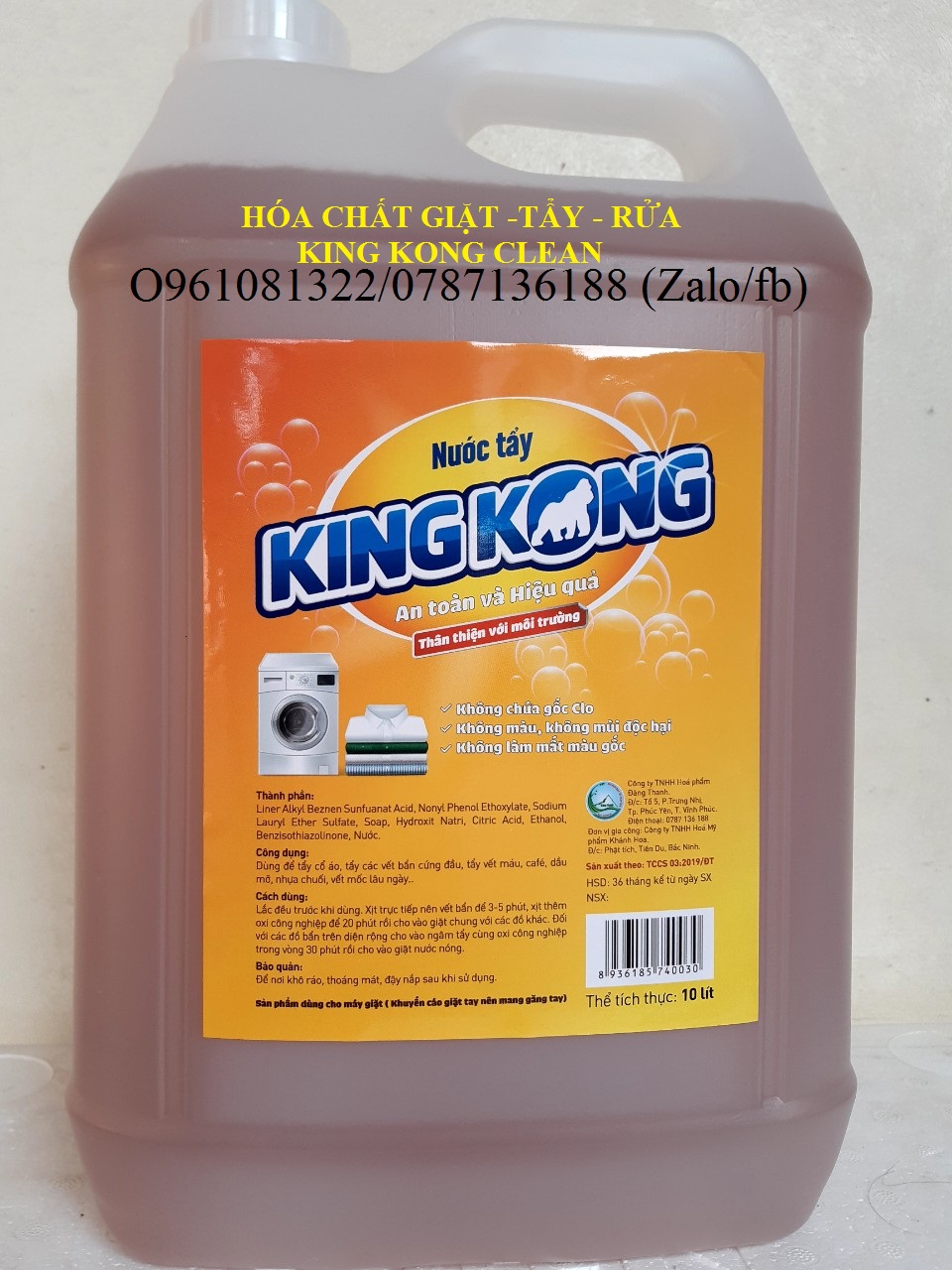 Nước tẩy đa năng KingKong/ 10 Lit