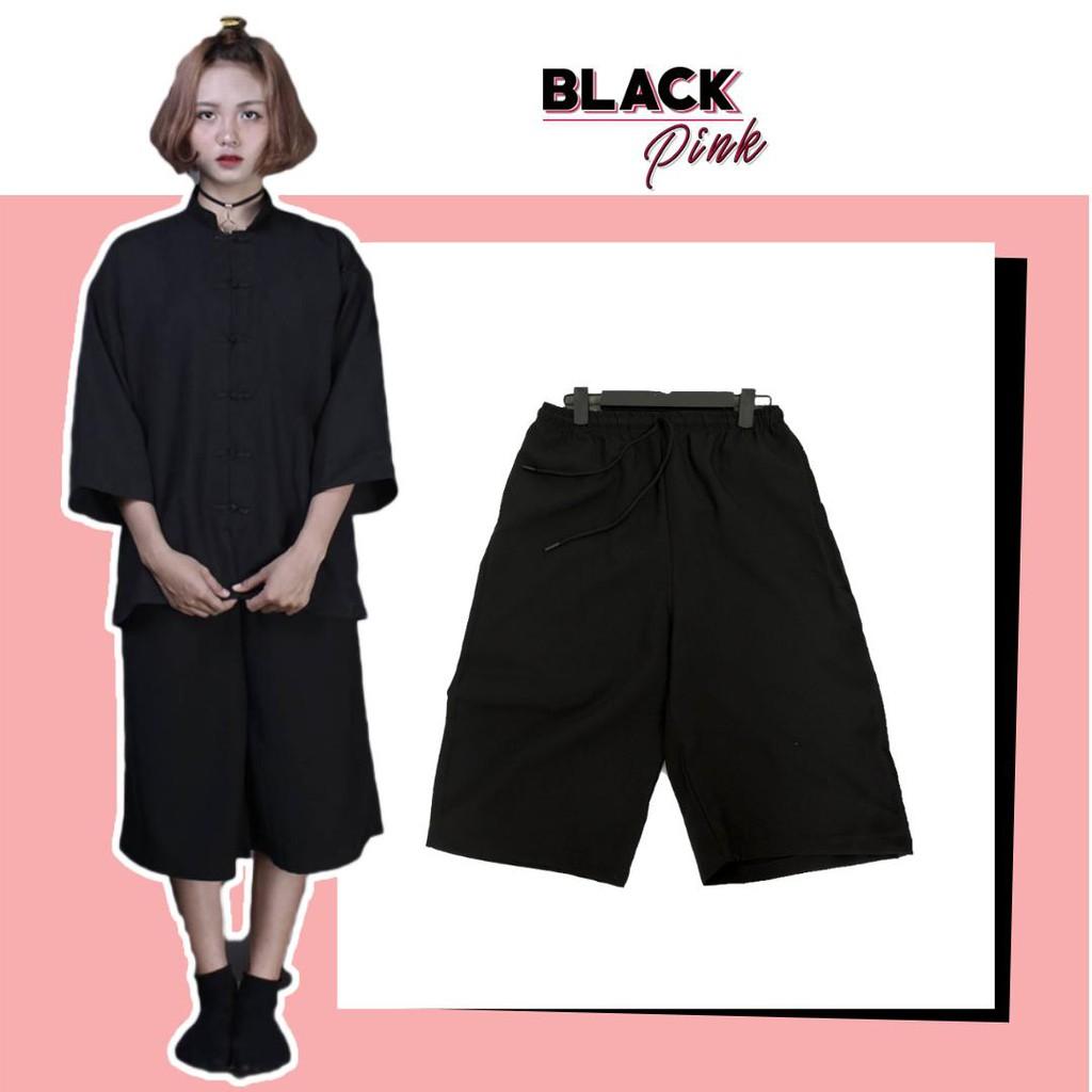 Quần culotte/quần shanghai - blackpink - unisex nam nữ - chất cát thái