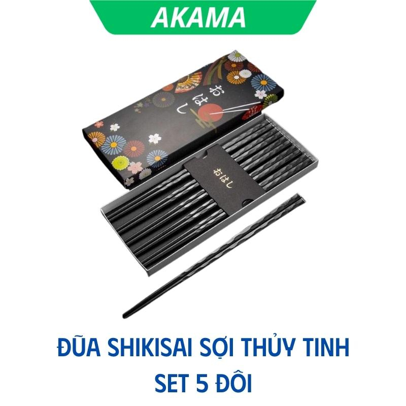 Đũa kháng khuẩn Nhật Bản chống mốc Shikisai hoa đào 1 hộp 5 đôi
