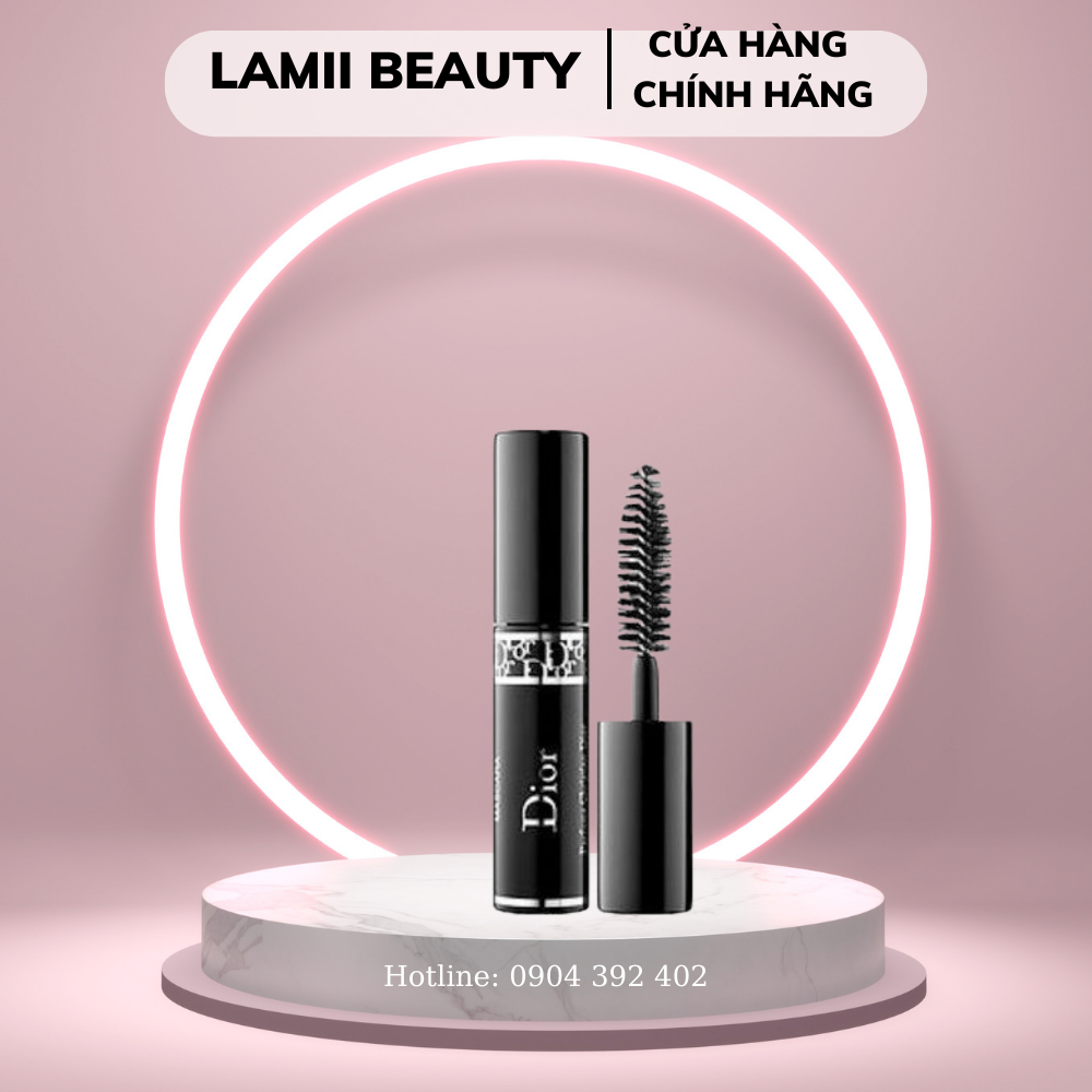 Mascara dior diorshow 24h wear buildable volume 090 noir black mini - lamii beauty