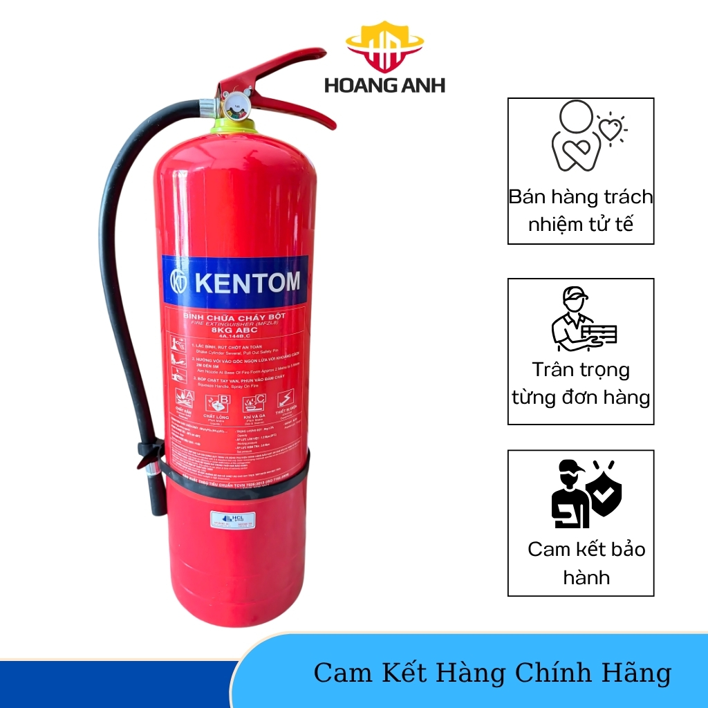 Bình Chữa Cháy Bột MFZ8 BC 8Kg Vinfire Thiết Bị Phòng Cháy Chữa Cháy
