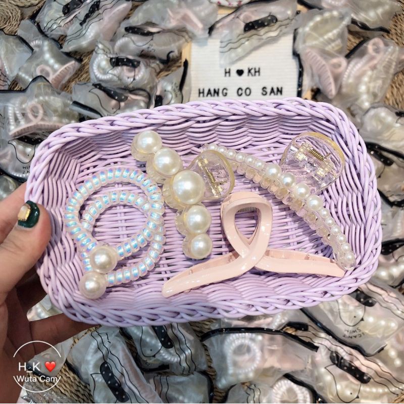 Set 5 Kẹp Tóc Ngọc Trai Siêu Sang Chảnh Mẫu Mới (đựng trong túi ríp)