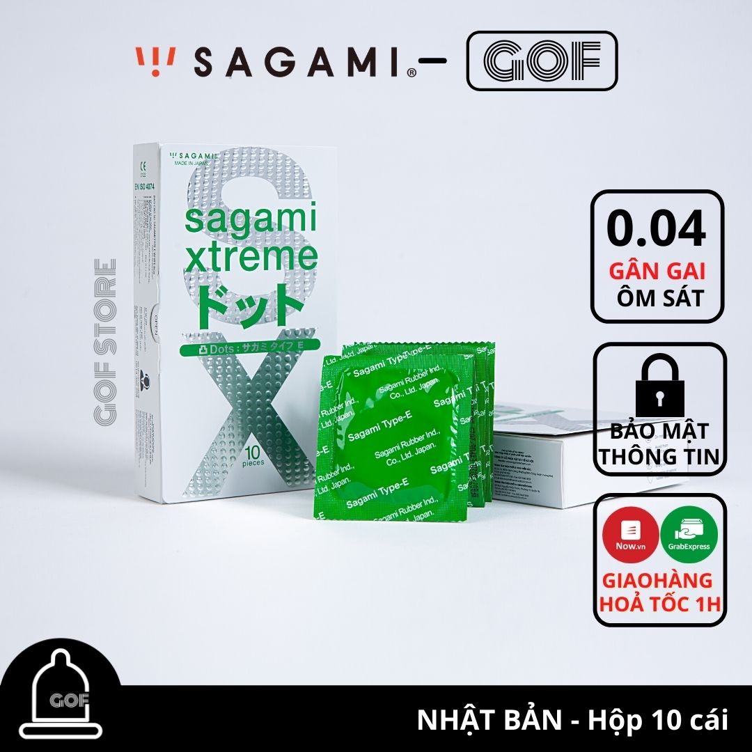 Bao cao su SAGAMI XTREME White Siêu Mỏng, Gân Gai Nhật Bản Hộp 10C – GoF Store
