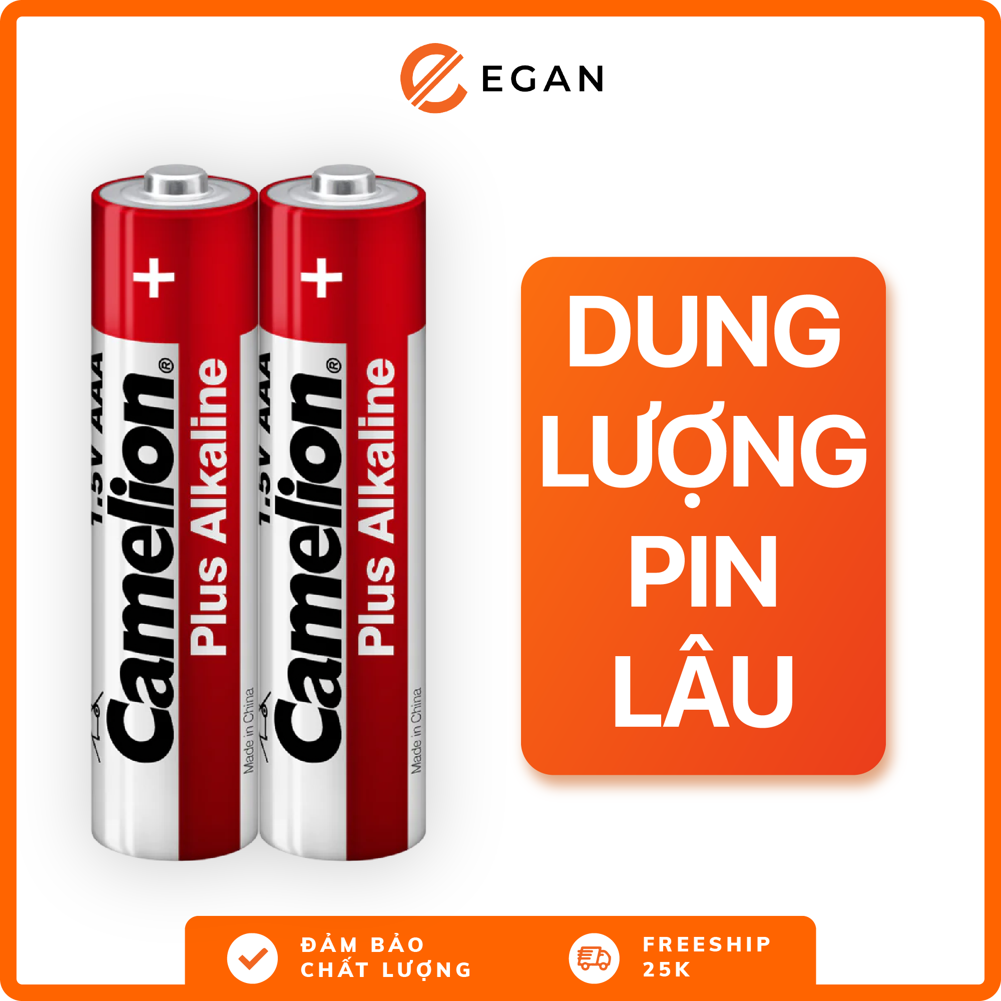 Cặp 2 viên pin aaa plus alkaline camelion 1.5v
