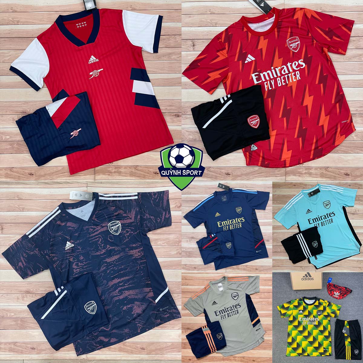 HOÀN TIỀN 15% - Áo Bóng Đá Áo Đá Banh CLB Arsenal - Mẫu Training 2022 - Vải Polyester Gai Thái