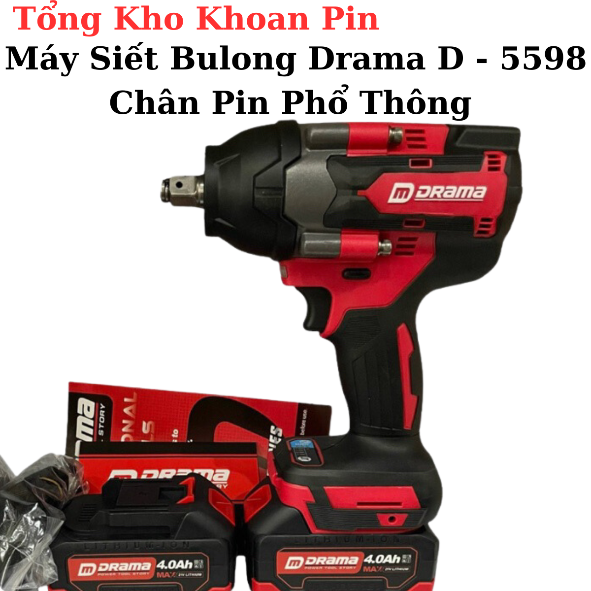 Máy Siết Bulong Drama D-5598 - Lực Siết Lớn - Động Cơ Không Chổi Than