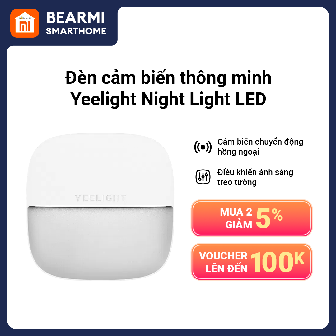 🔥 Đèn cảm biến thông minh Yeelight Night Light LED Điều khiển ánh sáng treo tường, cảm biến chuyển động hồng ngoại