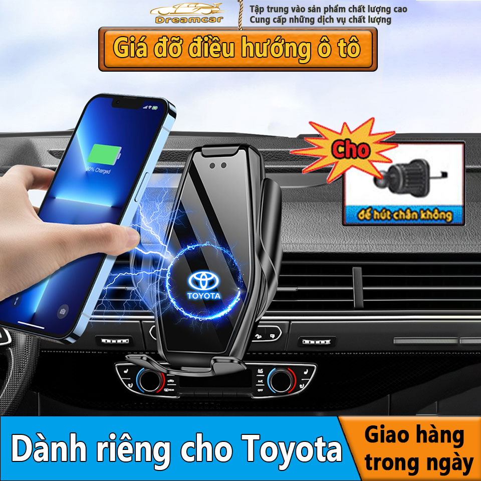 Toyota Ô tô QC3.0 Cảm biến thông minh Điện thoại ô tô Bộ sạc không dây 30W Sạc nhanh Tự động kẹp Giá đỡ điện thoại ô tô cho iPhone và tất cả Android được hỗ trợ Qi