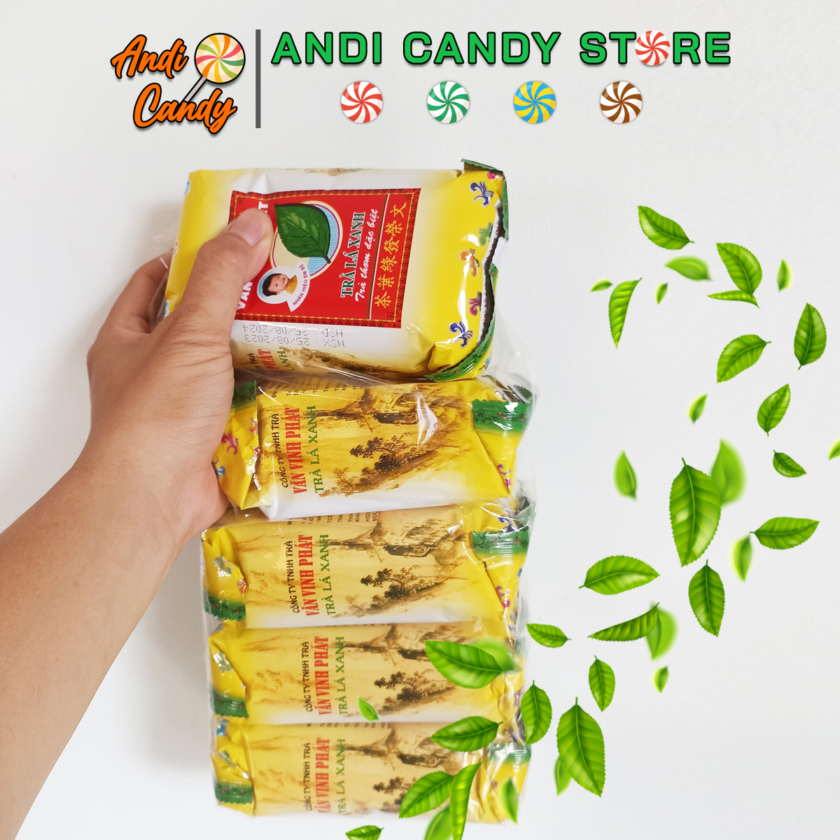 5 Gói Trà Lá Xanh Em Bé Văn Vinh Phát 68gr