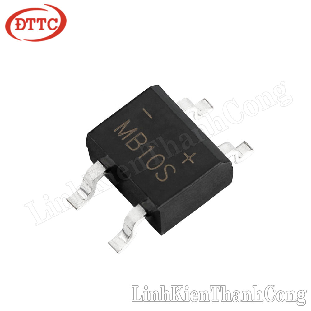 Bộ 2 chiếc diode chỉnh lưu cầu mb10s 0.5a 1000v sop4
