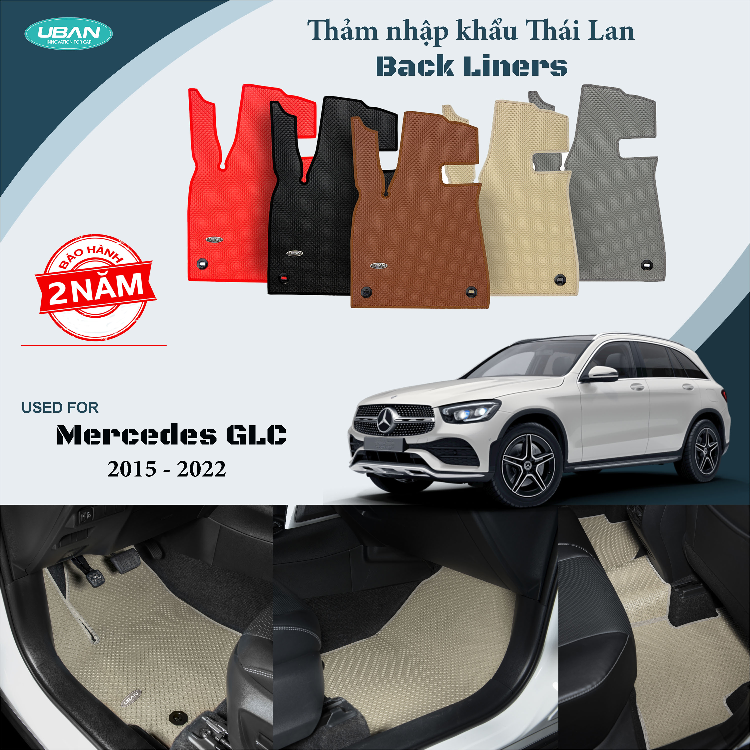 Thảm lót sàn ô tô UBAN cho xe Mercedes Benz GLC 2015 - 2022 - Nhập khẩu
