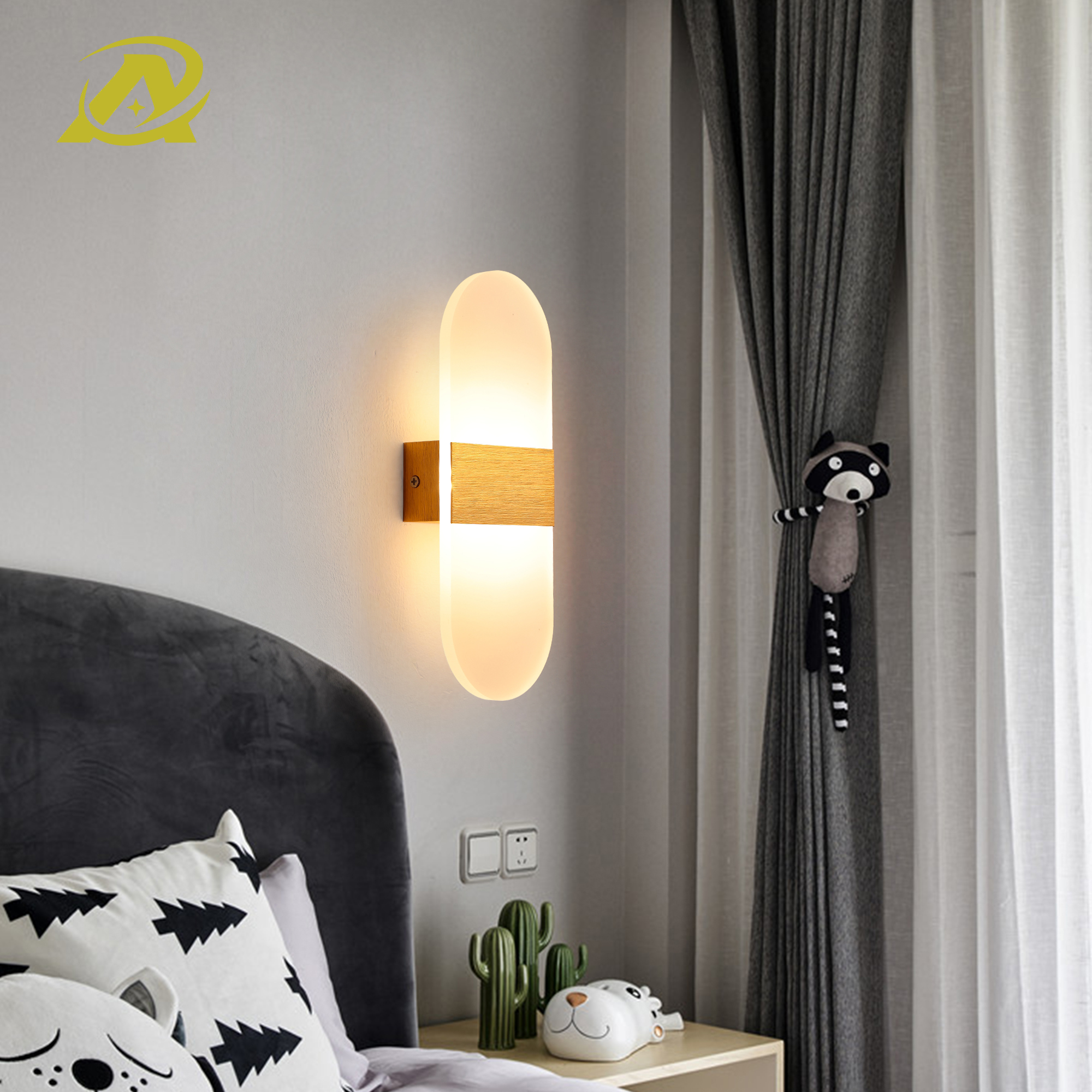 Đèn ngủ treo tường trang trí phòng ngủ, hành lang đơn giản hiện đại đèn led 8187