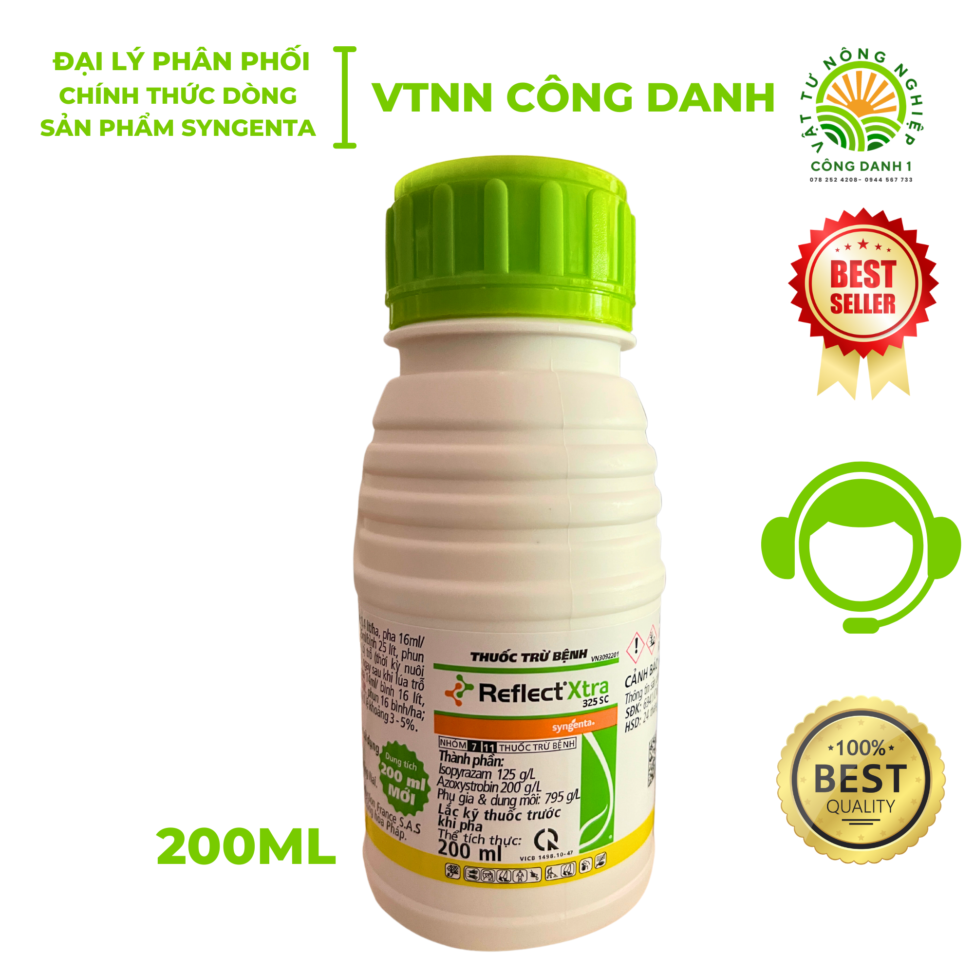 Trừ bệnh Reflect Xtra 200ml Syngenta Lem lép hạt và Đốm vằn