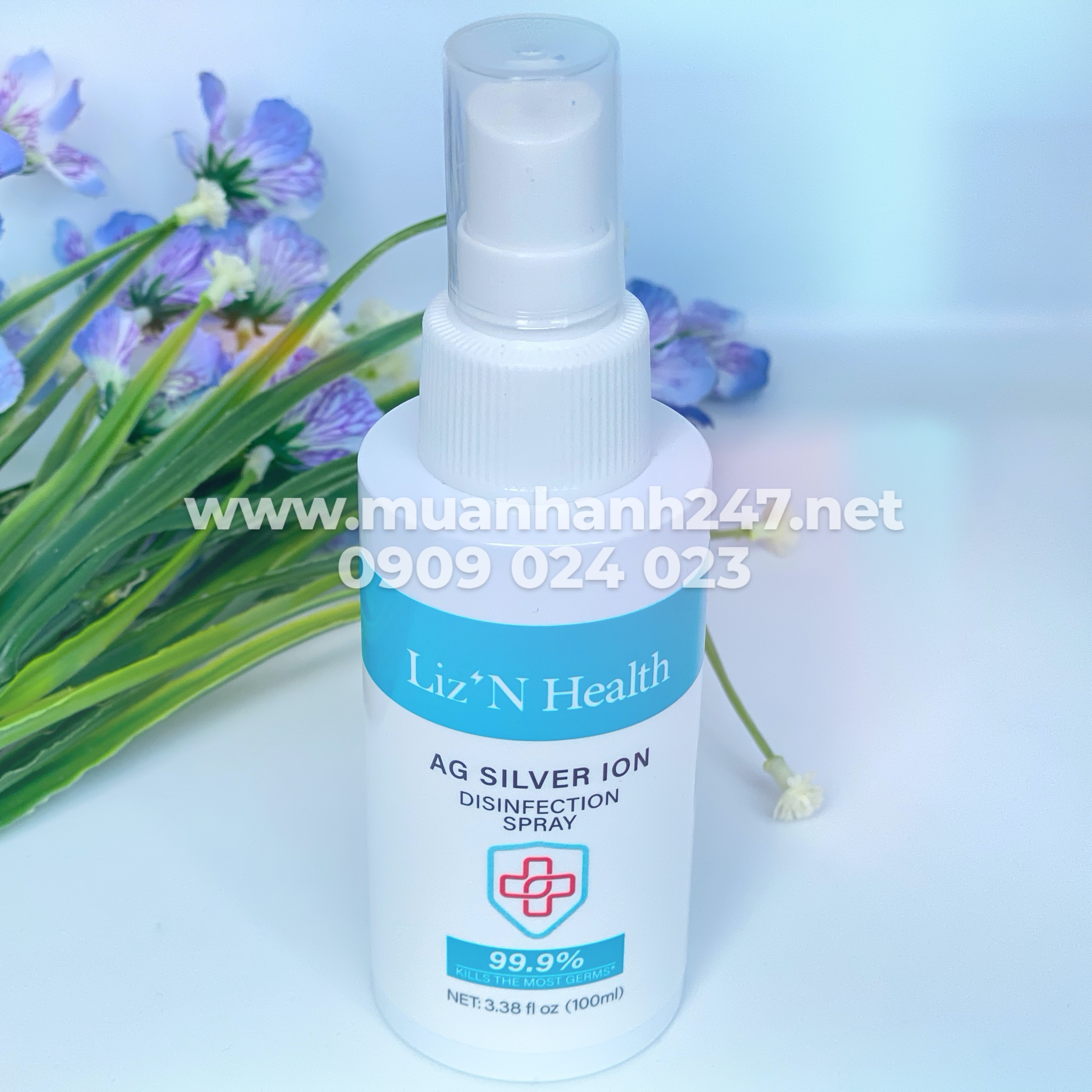 Dung dịch xịt kháng khuẩn nano bạc 100ml - nano silver - liz'n health hàng chính hãng mỹ