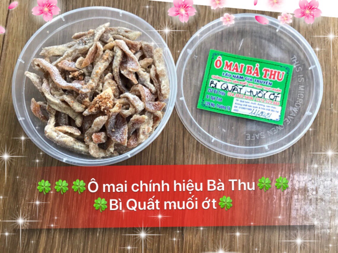 Ô mai bì quất muối ớt chính hiệu bà thu, đặc sản hà nội, hộp 130 gam
