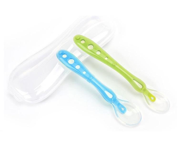 [HCM]Combo 2 muỗng silicon cho bé tập ăn dặm