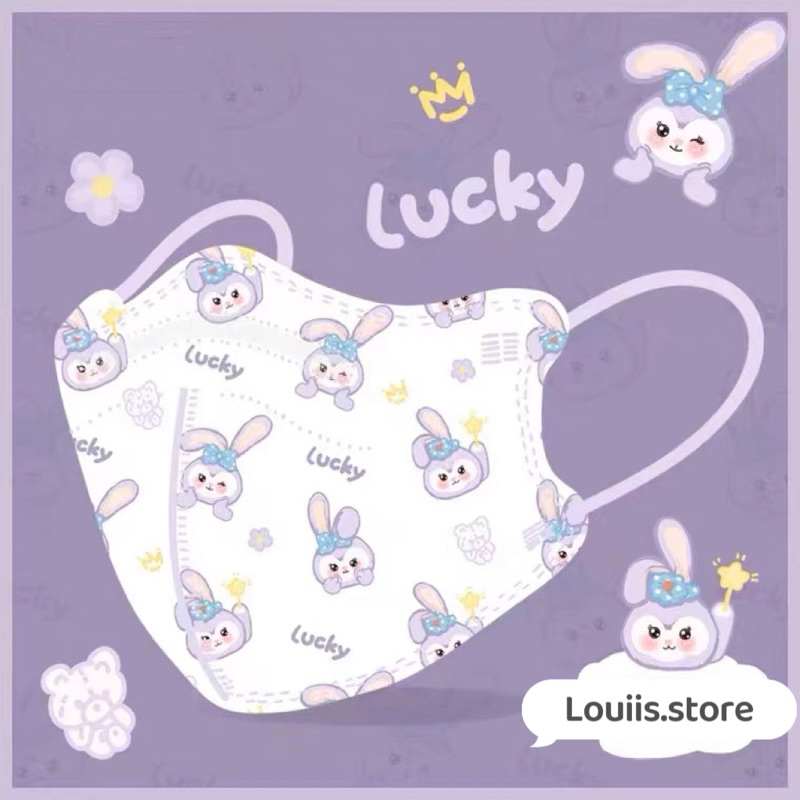 Khẩu trang 3D cute hoạt hình dễ thương, in hình cute người lớn Louiis.store