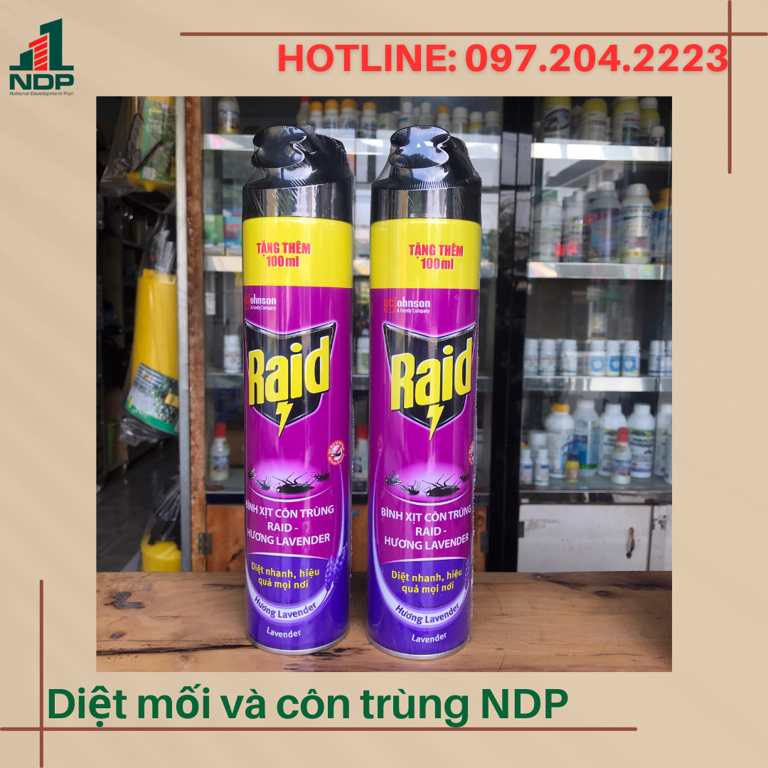Bình xịt muỗi và côn trùng Raid pha sẵn