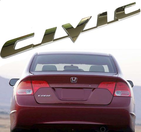 Chữ nổi " civic" trang trí ô tô