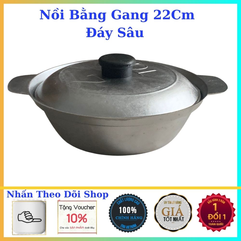 Nồi gang Đúc kho Cá , Kho Thịt, Hoặc cũng có thể nấu cơm mõi khi bị mất điện- Cho Món ngon mõi ngày cùng nồi gang 20cm.  chất liệu từ gang an toàn cho sức khoẻ người tiêu dùng.