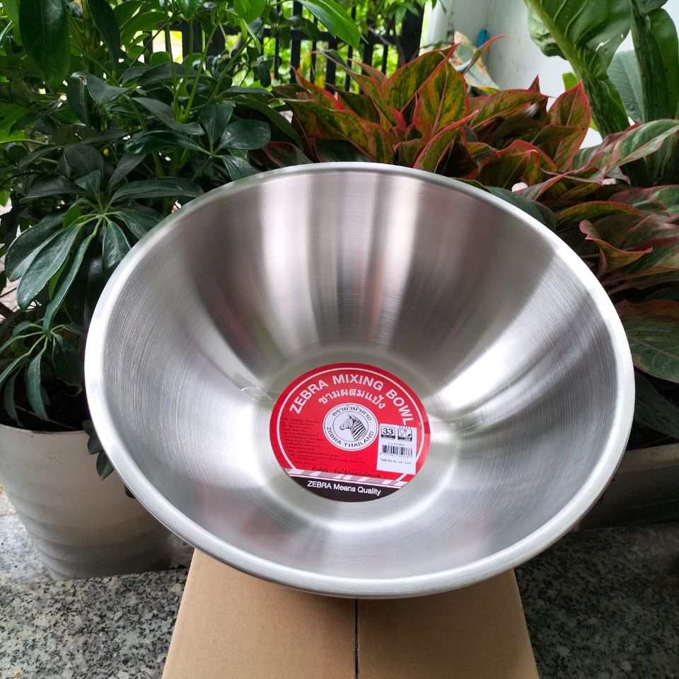Thau thố trộn inox zebra thái lan 33cm-135033-7.7l. nhập khẩu thái lan, inox 304 cao cấp