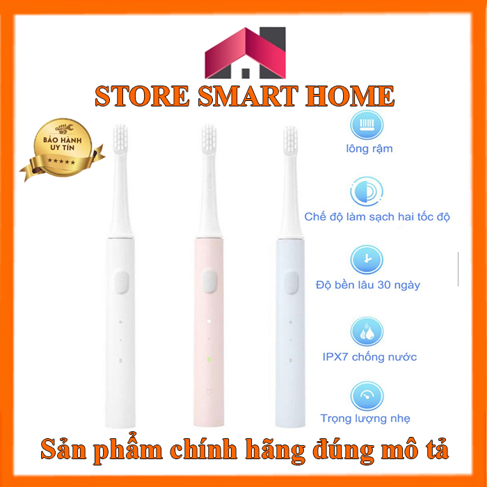 Bàn chải điện xiaomi mijia t100 kháng nước ipx7 | bộ 3 đầu bàn chải xiaomi mijia t100 - store smart home