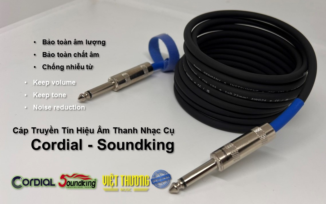 Cáp tín hiệu nhạc cụ chất lượng cao Cordial-Soundking Guitar / Instrument Cable