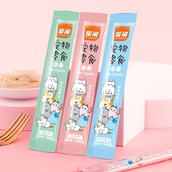 Súp thưởng cho mèo shizuka i xúc xích 5 vị cho chó mèo 15g