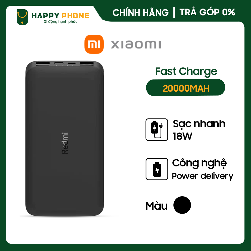 Pin sạc dự phòng xiaomi 20000mah redmi 18w fast - chính hãng