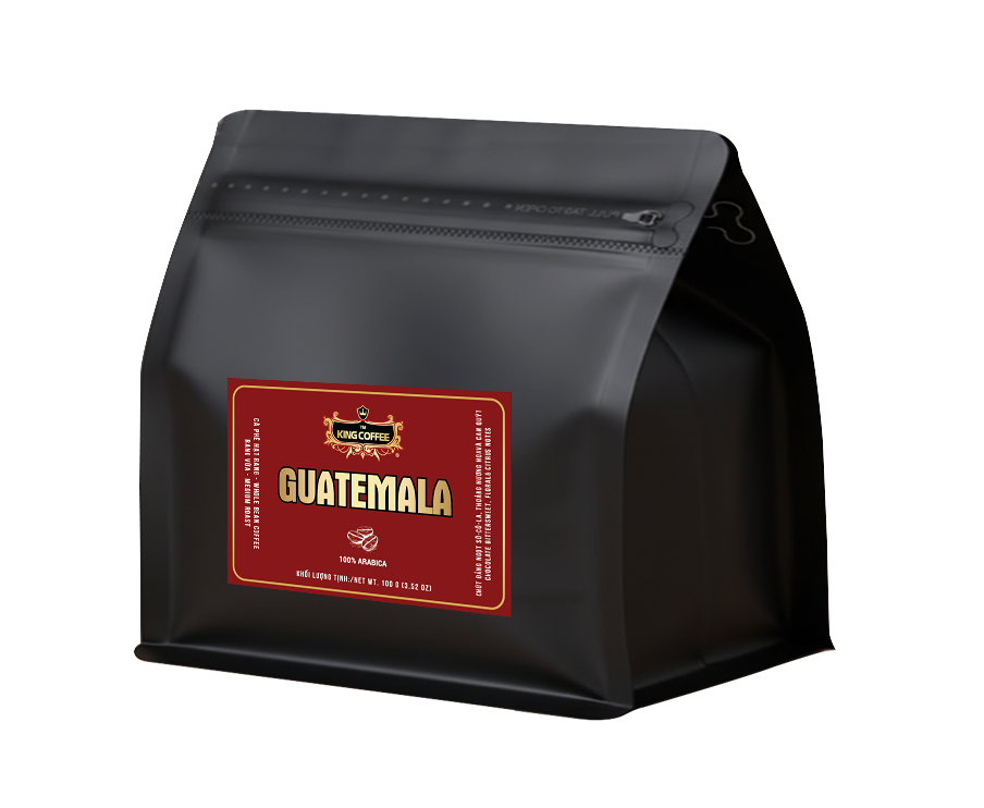 Cà phê hạt rang King coffee Guatemala Whole Bean coffee- Túi 100gr