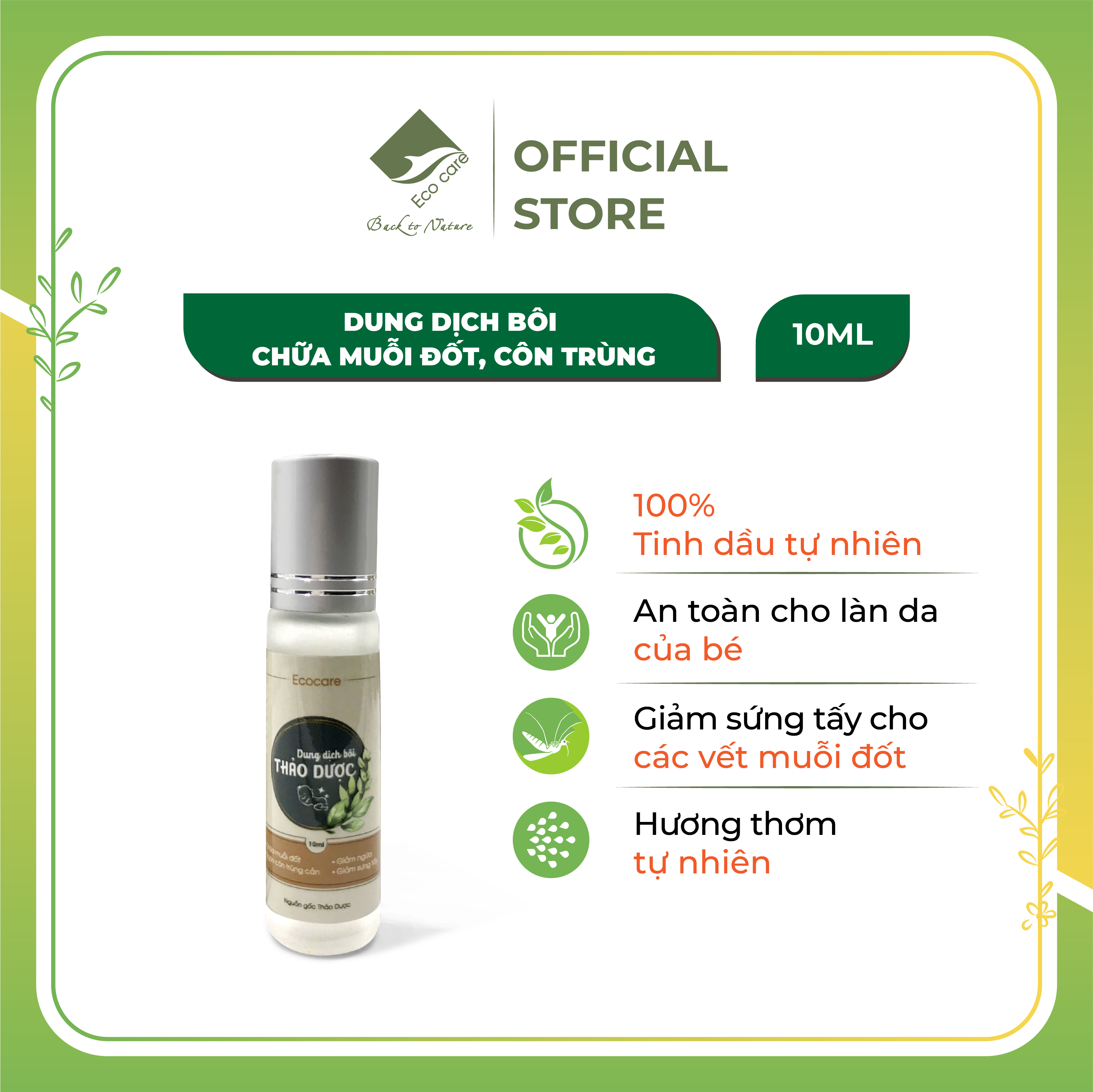 Dung dịch bôi Thảo Dược Ecocare chống muỗi đốt, ngăn côn trùng cắn