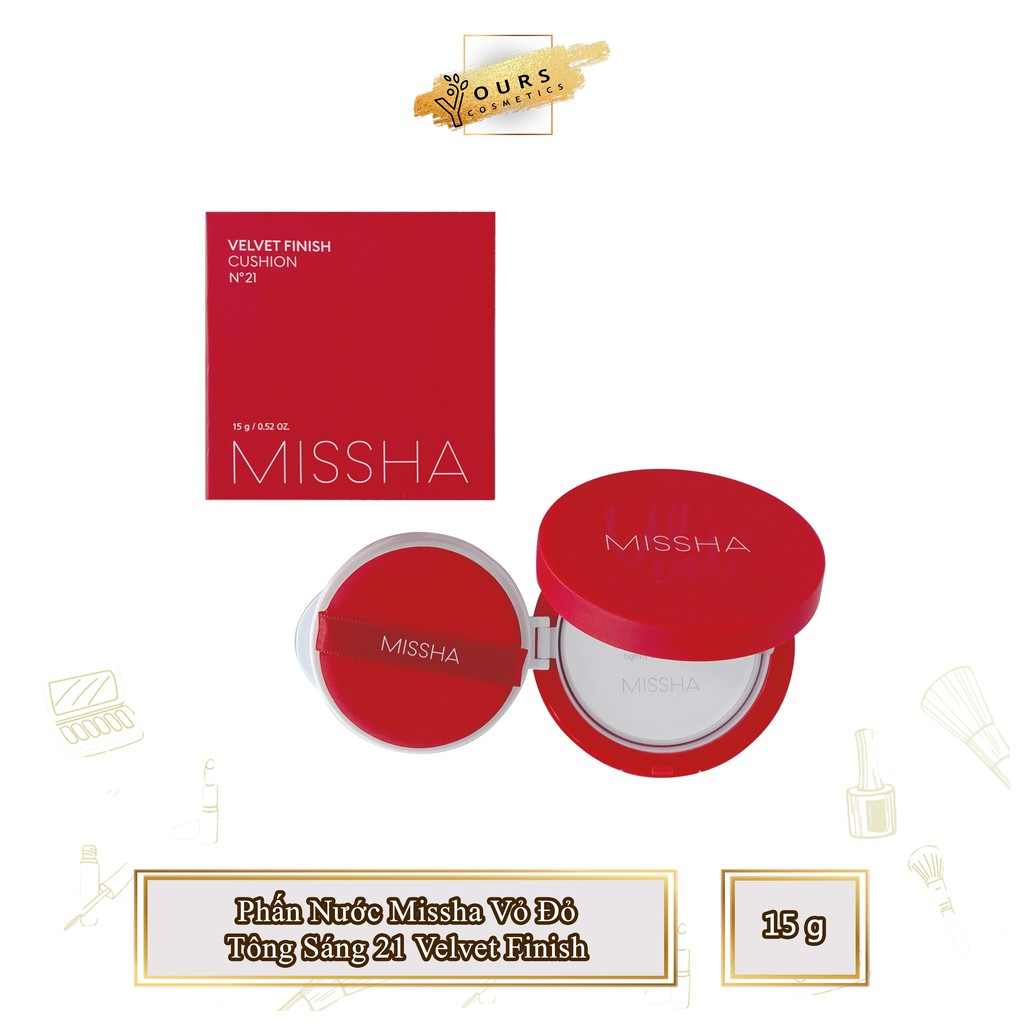 Phấn Nước Missha Vỏ Đỏ Tông Sáng 21 Velvet Finish Cushion