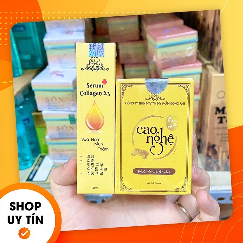 Combo Serum Nám Đông Anh X3 + Cao Nghệ Colagen X3 - Mỹ Phẩm Đông Anh Chính Hãng