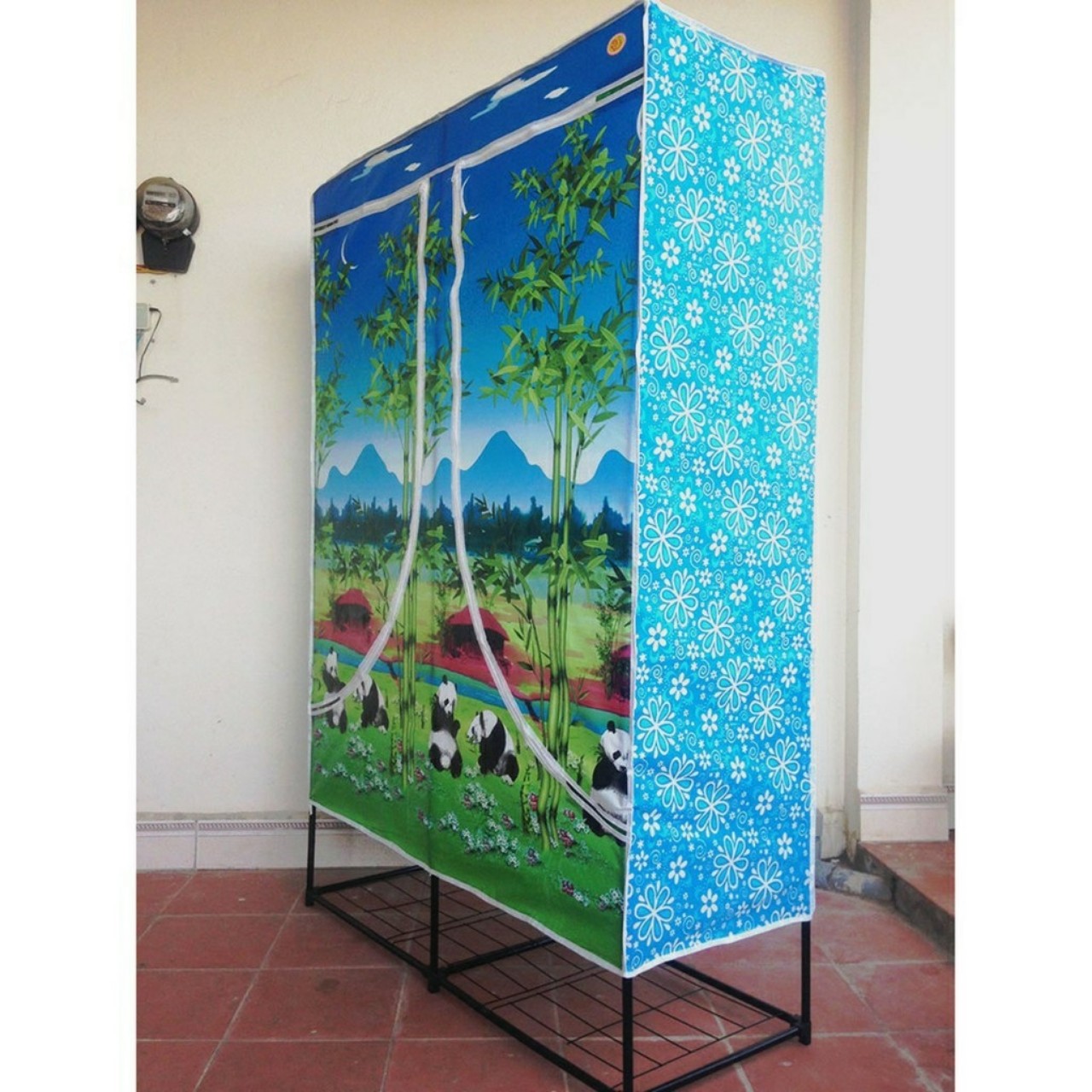 Tủ vải 2 buồng thanh sắt thiên nam sơn
