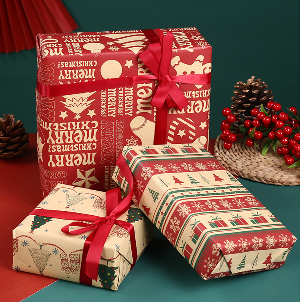 Xấp 5 Tờ Giấy gói quà Giáng Sinh - Noel 45x85cm, giấy dày đẹp, họa tiết đẹp, giấy xịn - Đồ trang trí Giáng Sinh, Trang trí Xmas