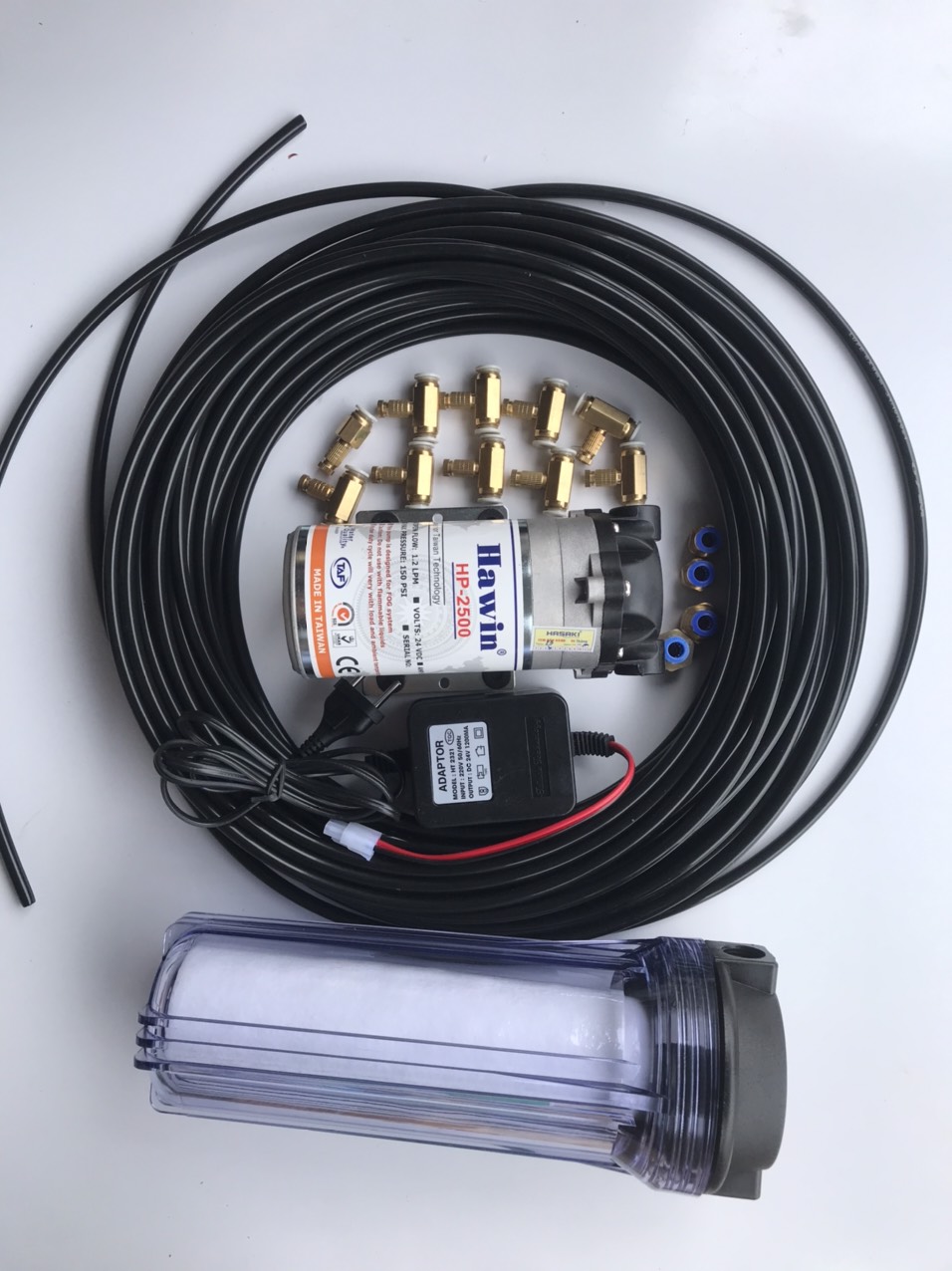 Bộ bơm phun sương hawin hp 2500 Sử dụng từ 5->15 bộ béc đồng tùy nhu cầu Vui lòng chọn bộ phù hợp theo nhu cầu của mình nhé