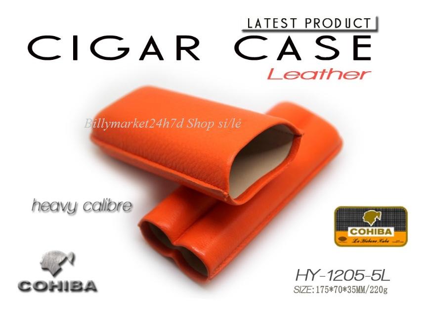 Bao da đựng 2 điếu c.i.g.a.r của hãng c.o.h.i.b.a