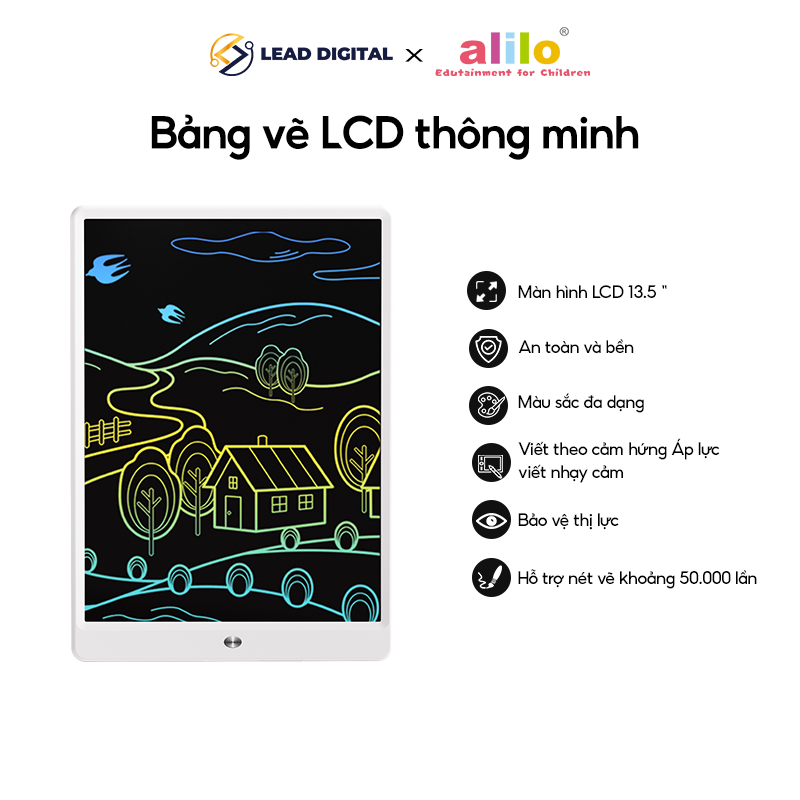 Bảng vẽ cho bé học tập và giải trí alilo 13.5 inch thỏa sức sáng tạo thân thiện với mắt - bảo hành 12 tháng