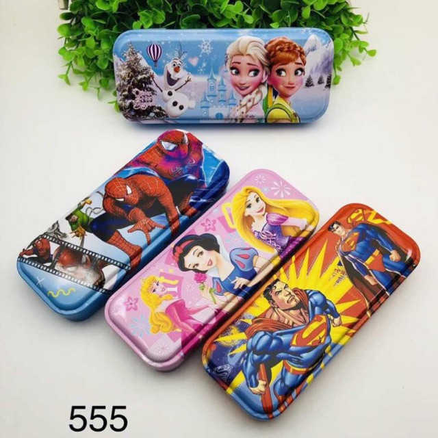 Hộp Bút Sắt 2 Ngăn Cho Bé Trai Bé Gái