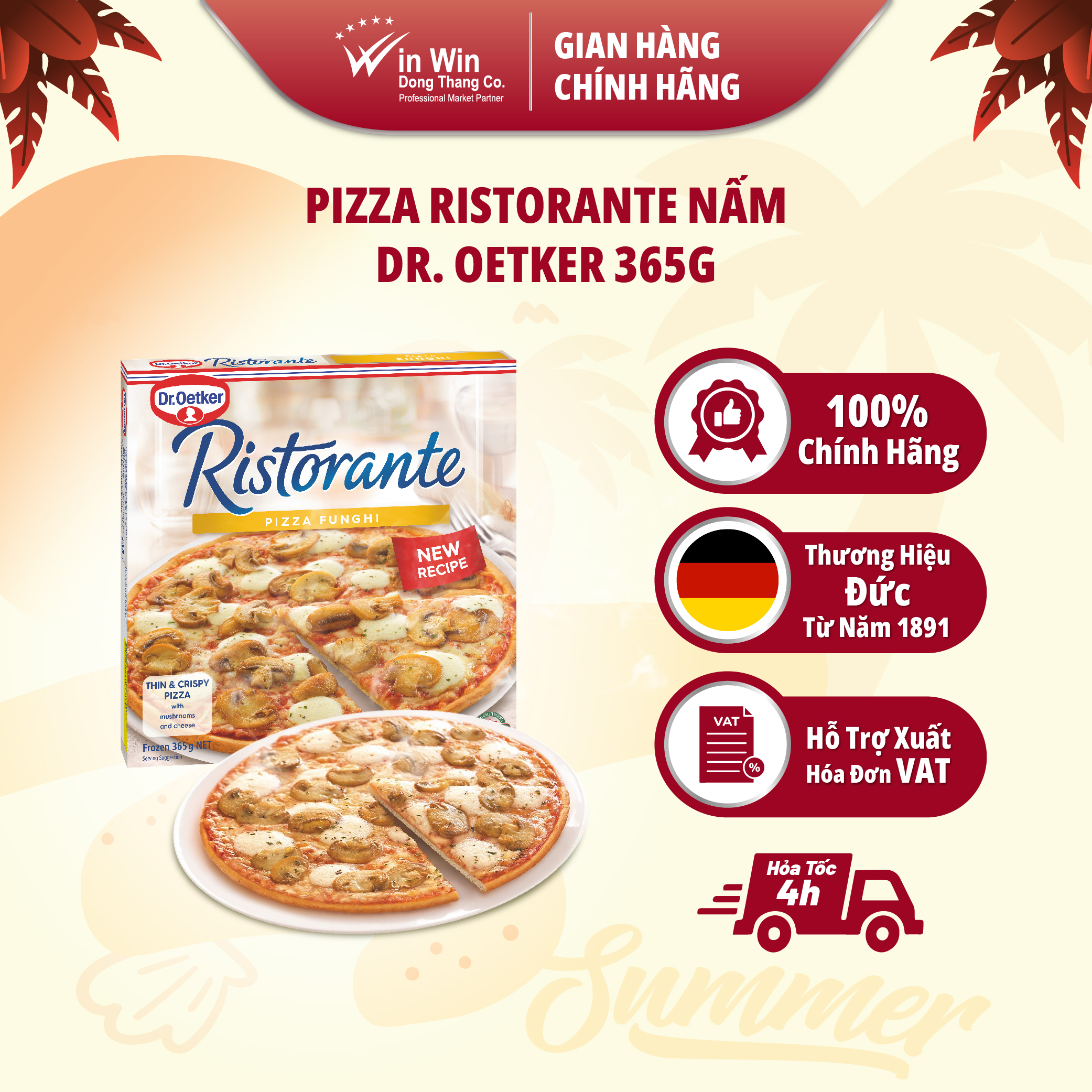 Pizza Ristorante Nấm Dr. Oetker 365g - Nhập Khẩu Đức | Dr.Oetker Ristorante Pizza Funghi 365g