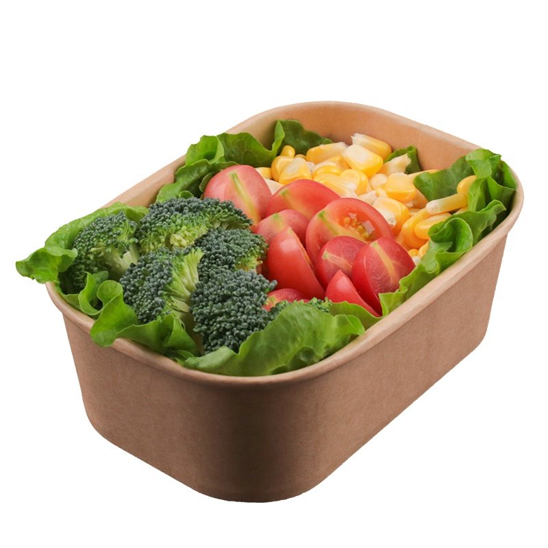 50 cái Hộp giấy vuông bento kèm nắp 750ml, 1000ml