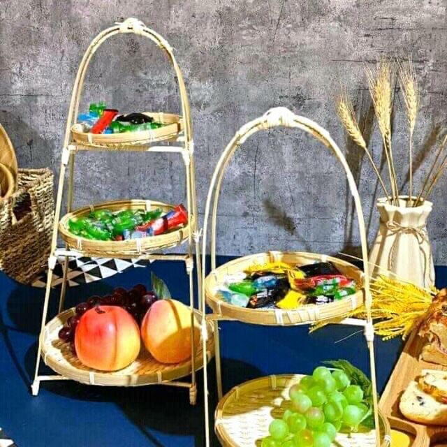 Mẹt tre 3 tầng đựng hoa quả trang trí decor 0984694688