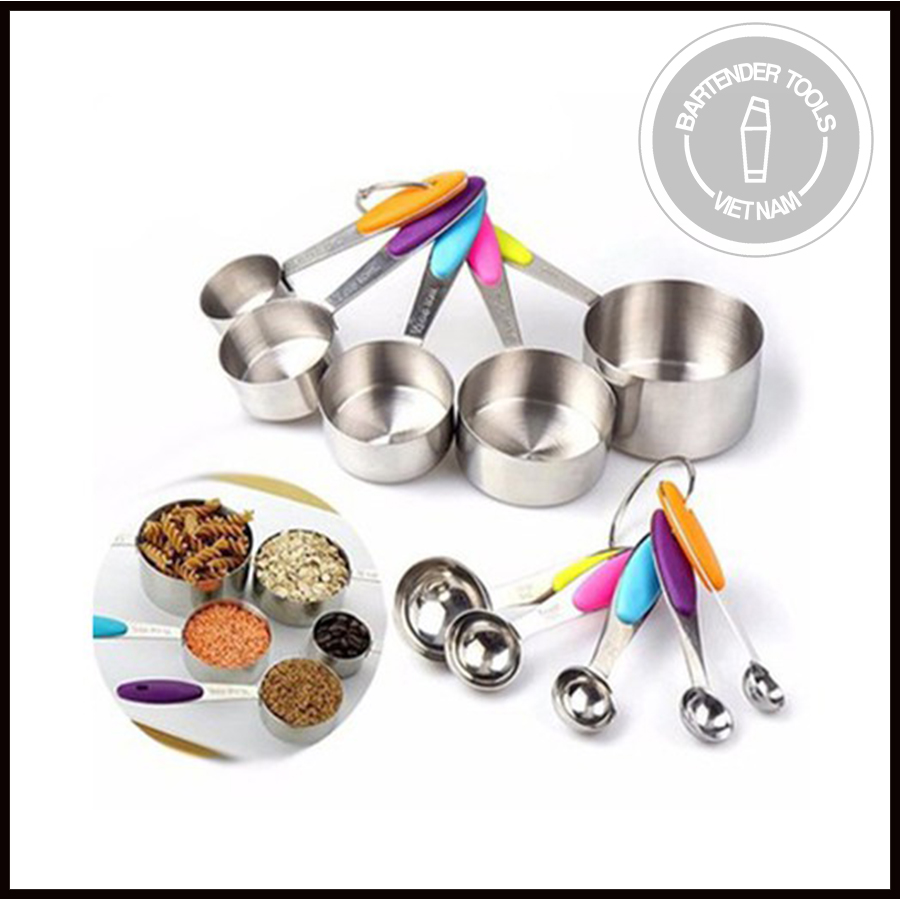 Bộ đo lường inox 10 muỗng tsp/cup