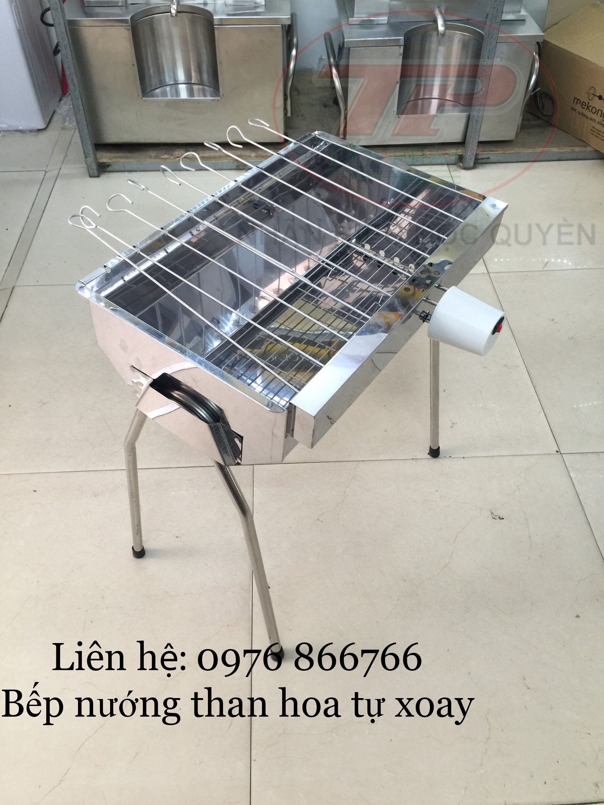 Bếp nướng than hoa tự xoay