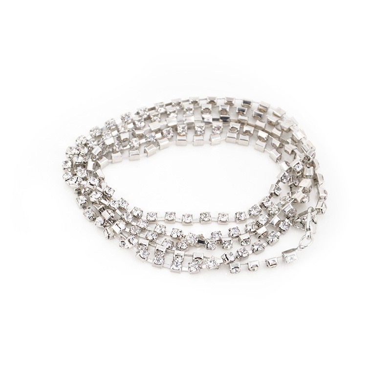 Dây trang trí đính hạt đá 3mm phụ liệu may handmade thời trang