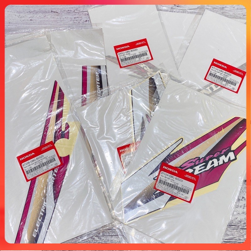 Bộ tem decal xe Super Dream đời 99 zin Chính Hãng Honda Tặng 2 tem thông số