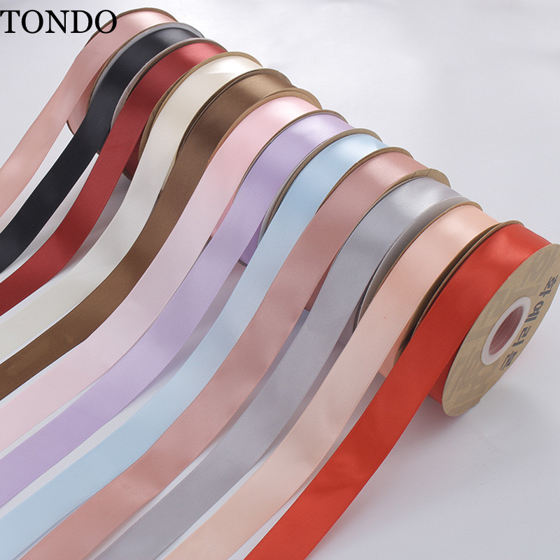Dây Ruy Băng Lụa Trơn Ruy Băng Satin Cuộn Đẹp Bản 2.5cm - 50m Gói Hoa Buộc Hoa Buộc Quà Làm Nơ